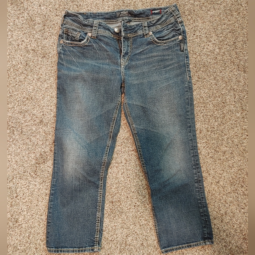 Silver capri pant jeans